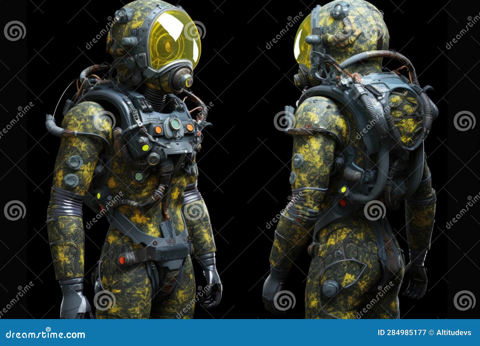 Futuristic Space Suit with Enhanced Radiation Protection Stock Illustration Illustration of