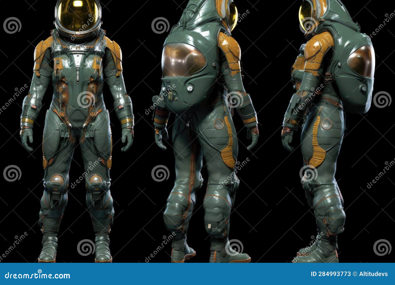 Futuristic Space Suit with Enhanced Radiation Protection Stock Illustration Illustration of