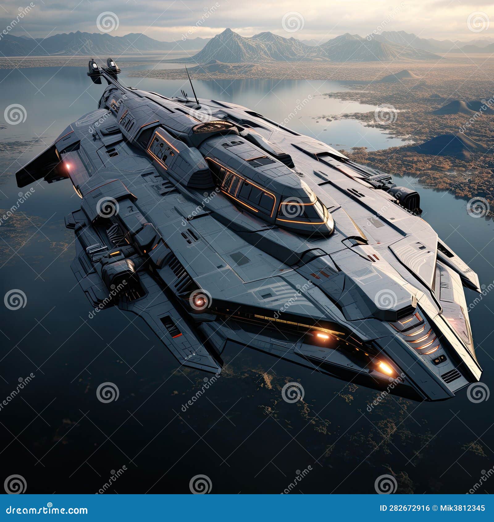 futuristic spaceship concept.