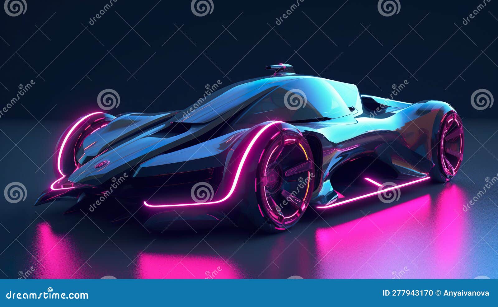 Futuristic sports car drifting in the neon street Stock Photo - Alamy