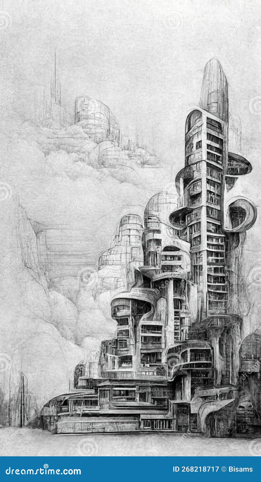 Biederman Futuristic City Drawing by Granger  Fine Art America