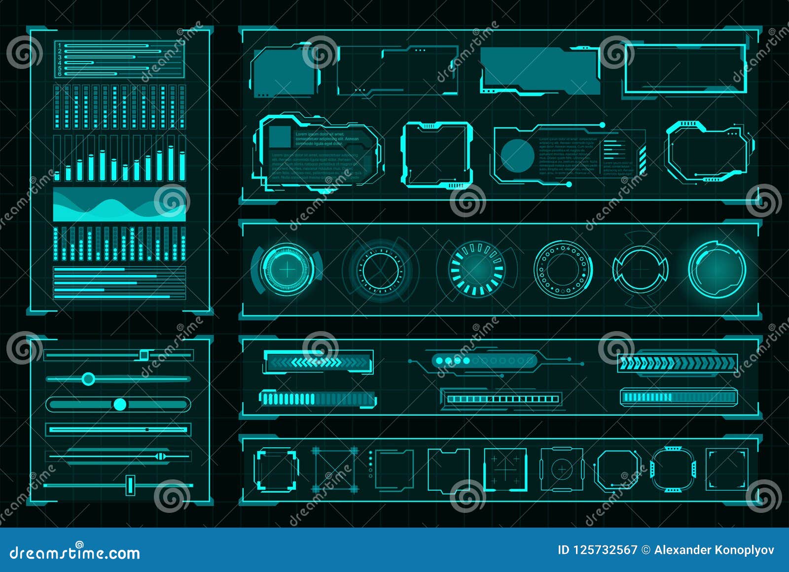 futuristic user interface digital  on black