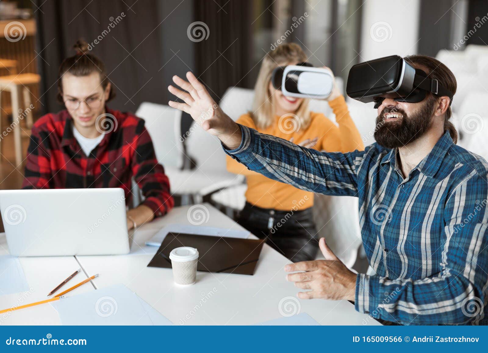 Futuristic Virtual Reality Designer Headset. Programmer Simulator Stock ...