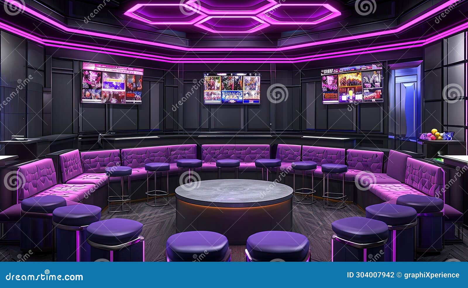 Futuristic VR Entertainment Room Stock Illustration Illustration of