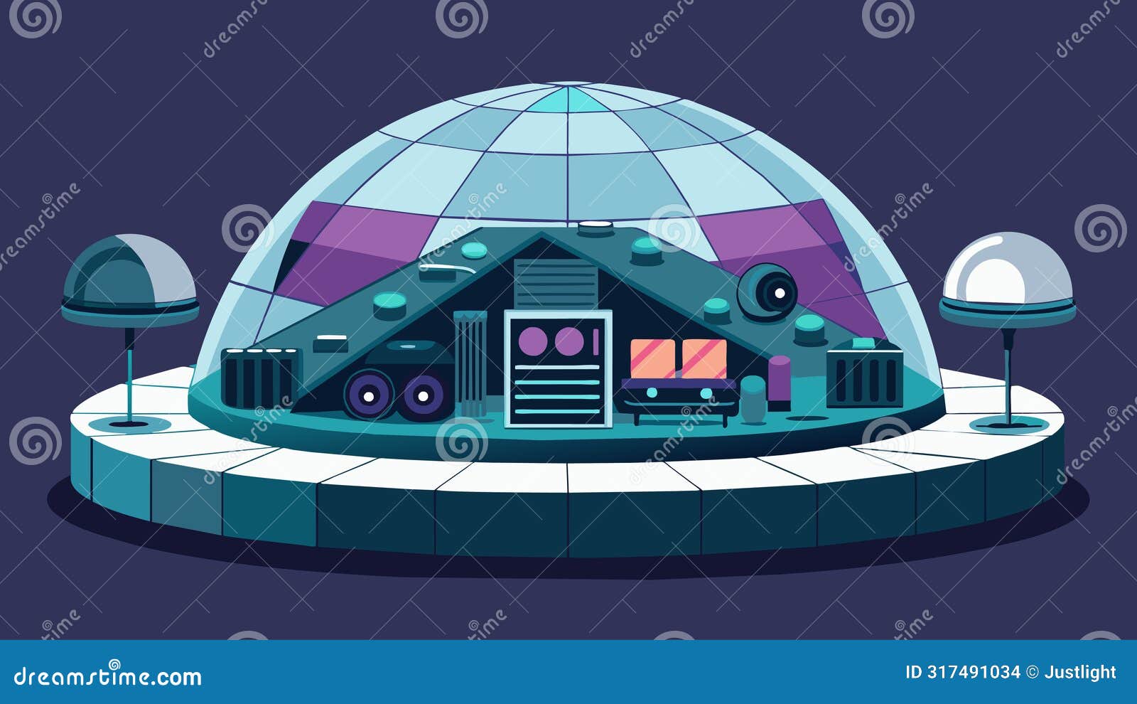 a futuristiclooking dome structure that serves as a hub for digital music creation featuring stateoftheart music