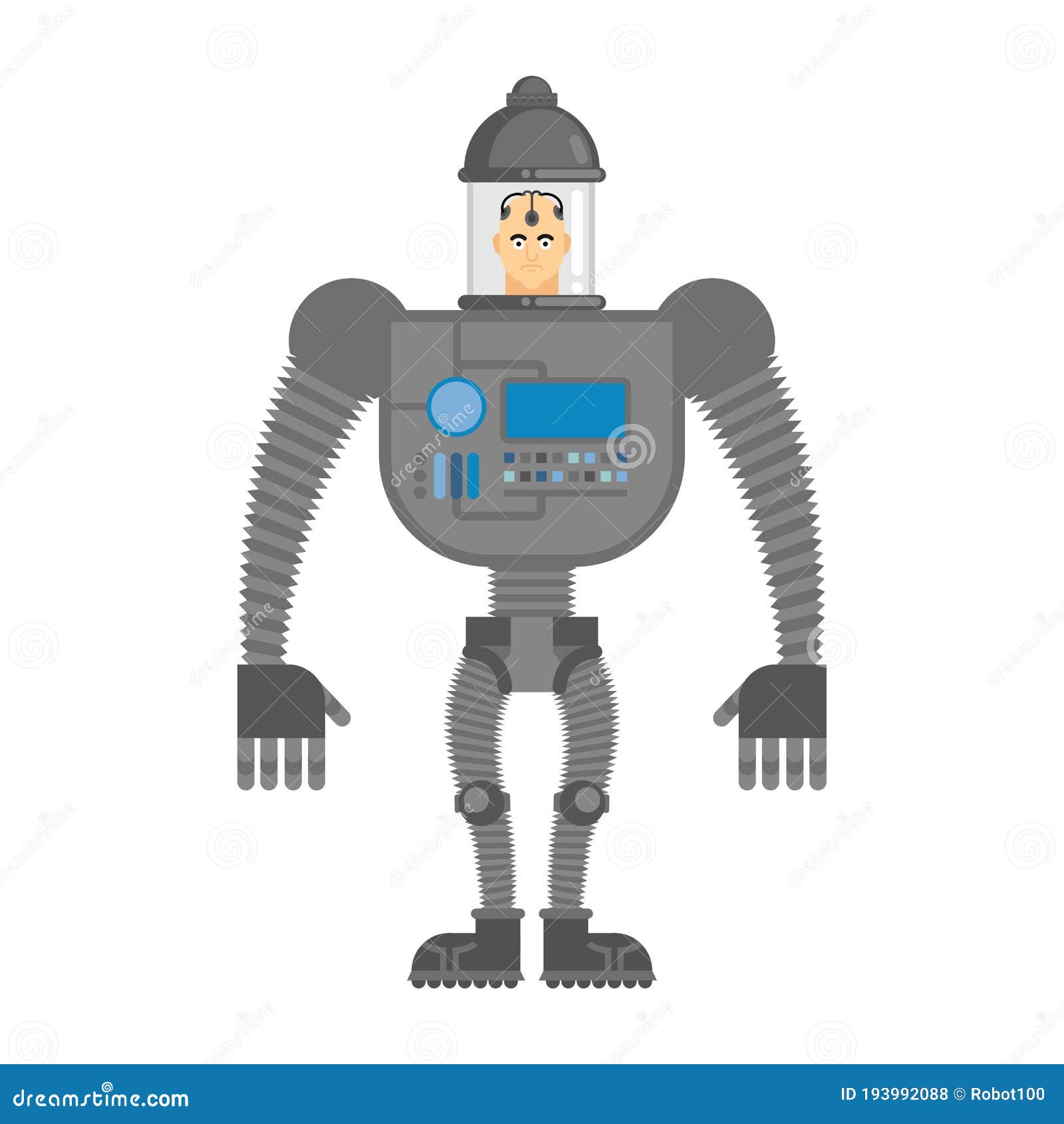 Vetor de mascote de robô de corpo inteiro para jogos
