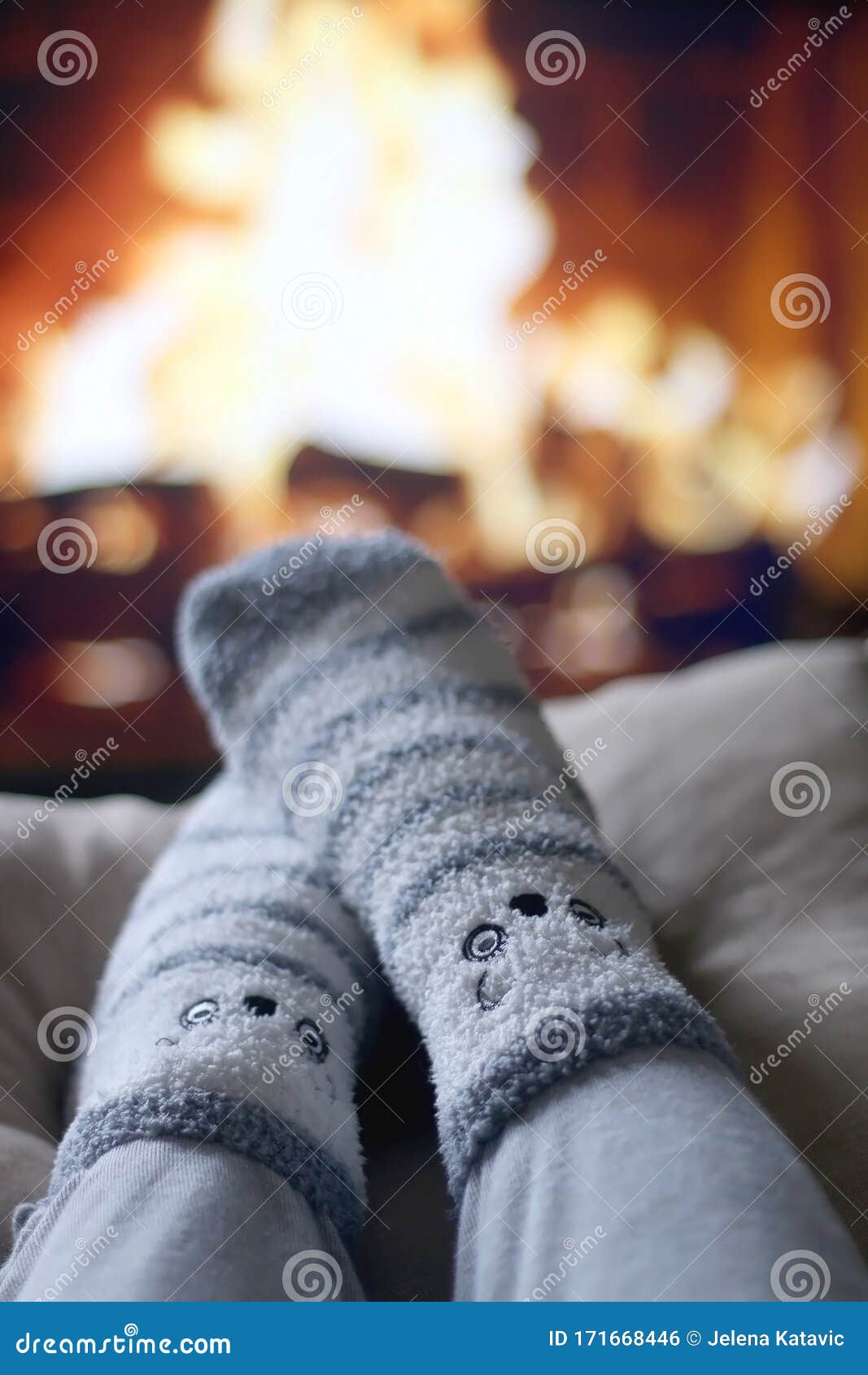 Fuzzy Socks stock photo. Image of feet, fireplace, indoor - 171668446