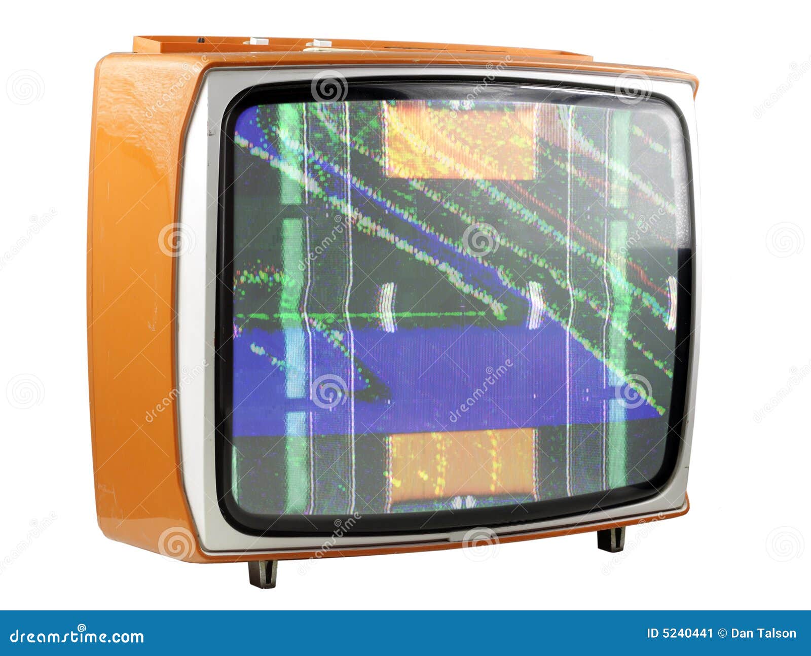 Fuzzy tv stock image. Image of broadcast, signal, retro 5240441