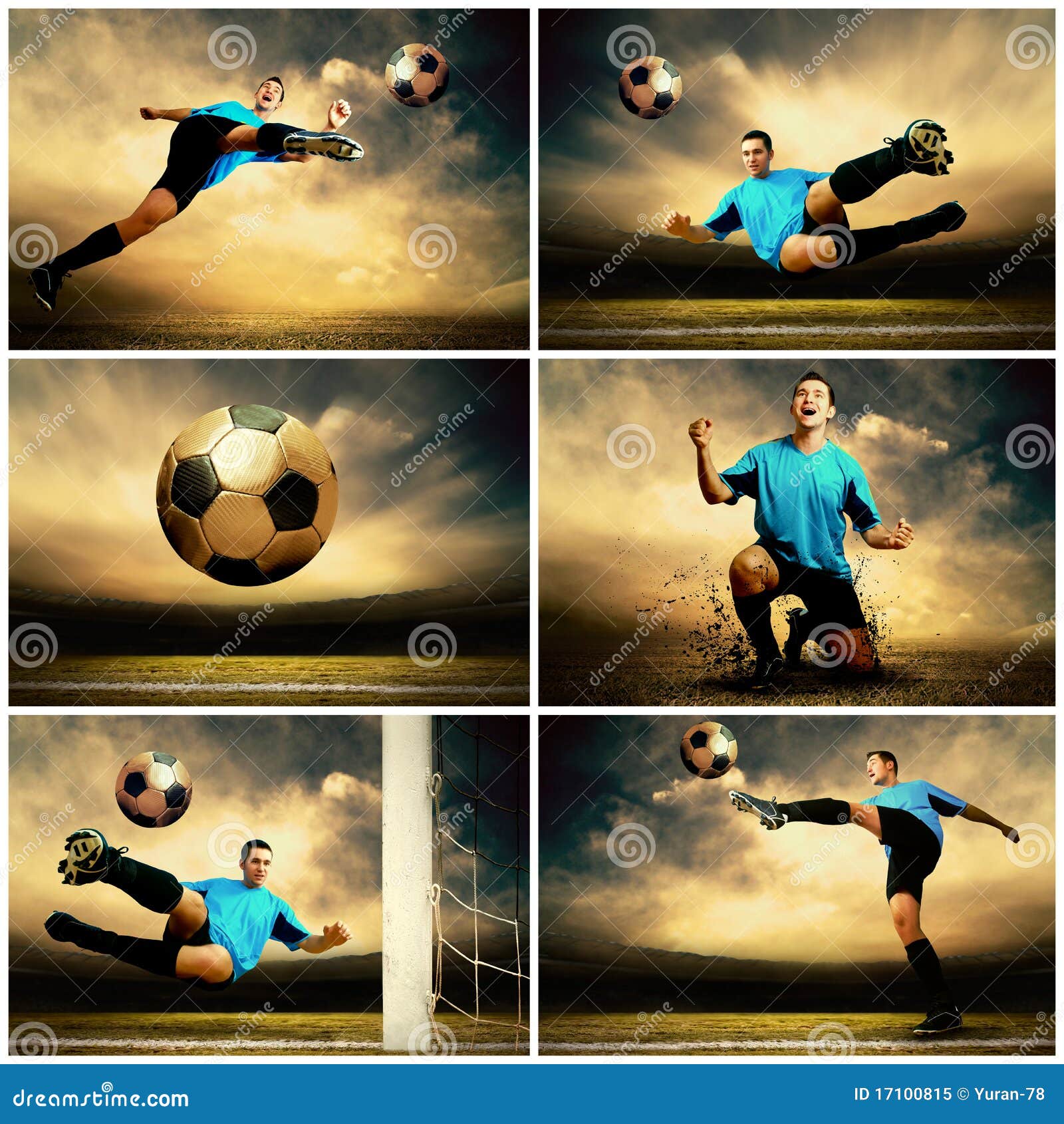 FußballCollage stockbild. Bild von angriff, 17100815