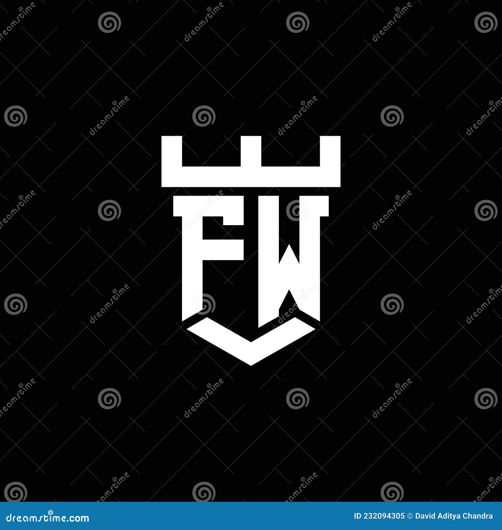 fw logo letter castle  style