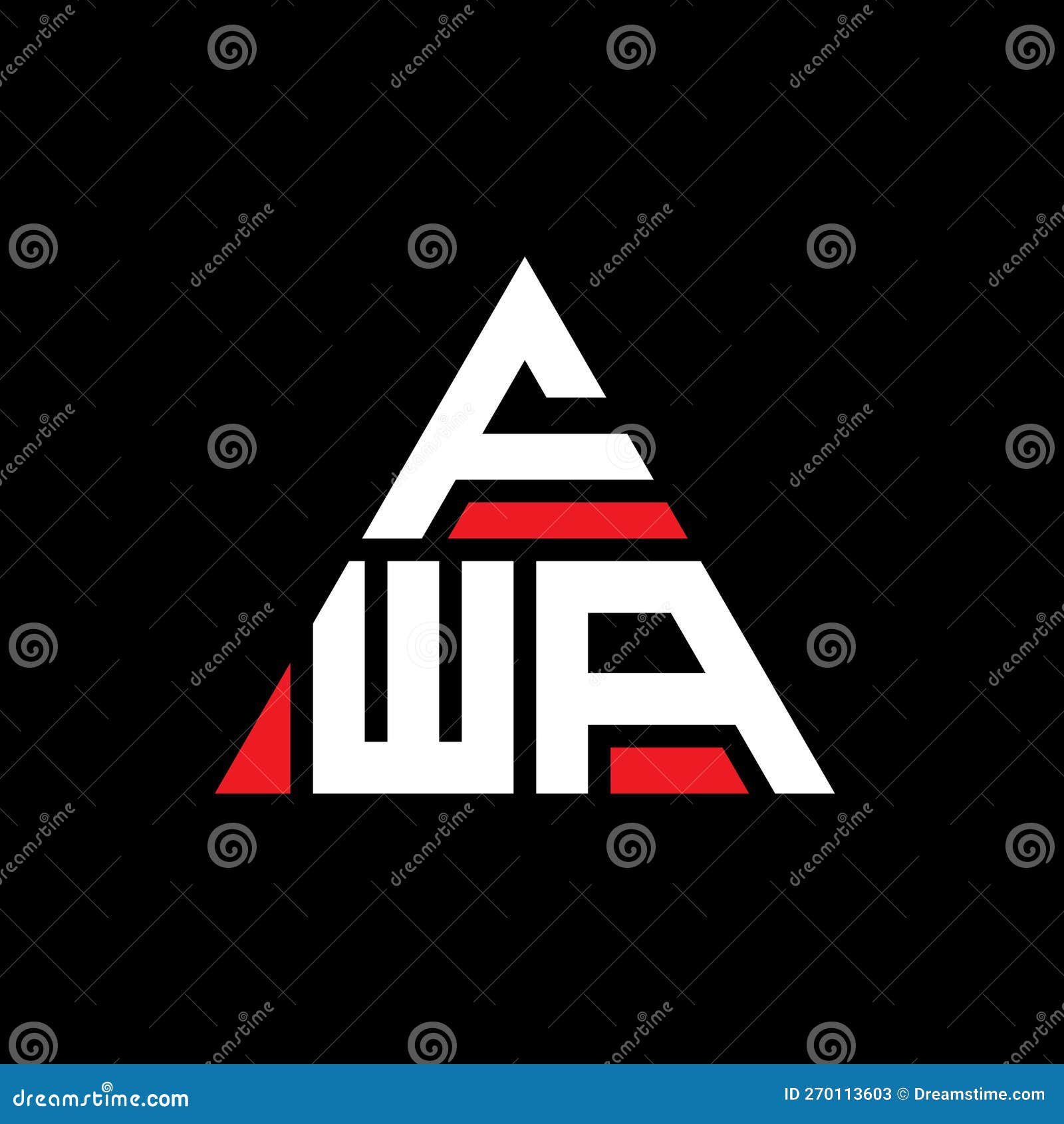 fwa triangle letter logo  with triangle . fwa triangle logo  monogram. fwa triangle  logo template with red