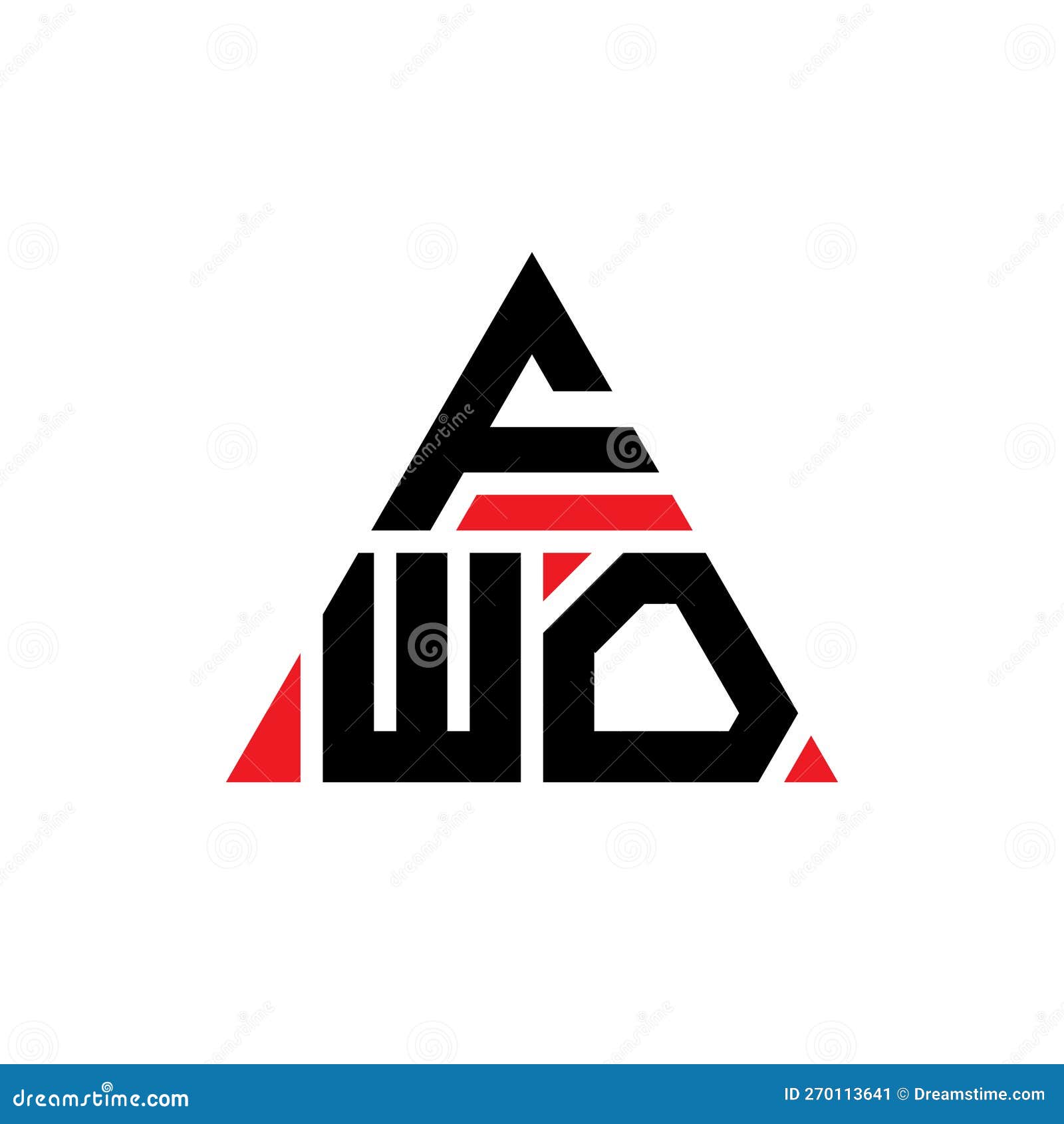 fwo triangle letter logo  with triangle . fwo triangle logo  monogram. fwo triangle  logo template with red