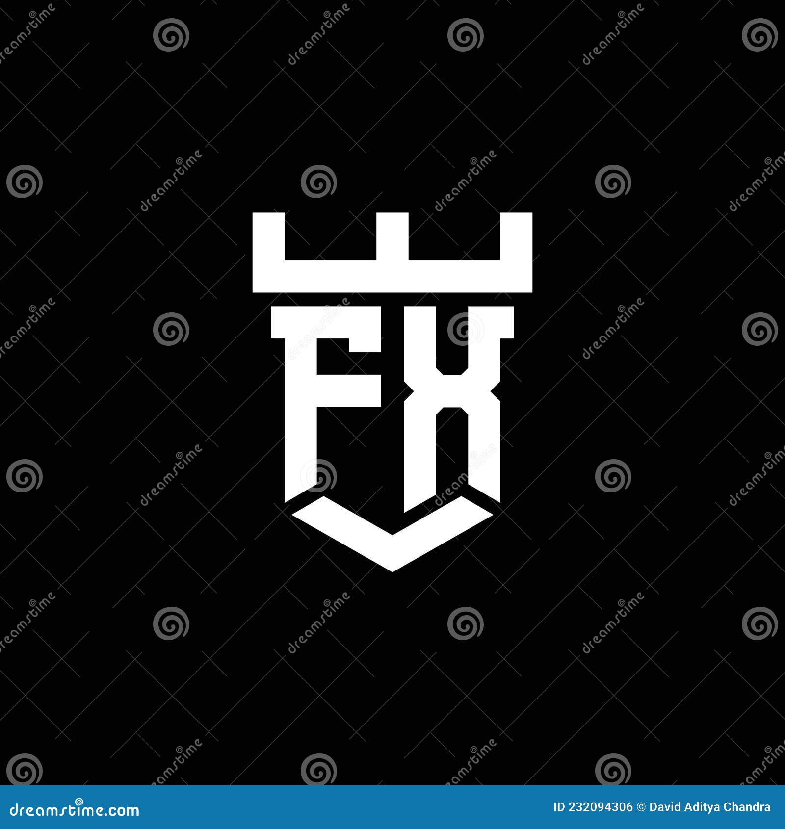 FX Logo Letter Castle Shape Style Stock Vector - Illustration of logotype,  elegance: 232094306