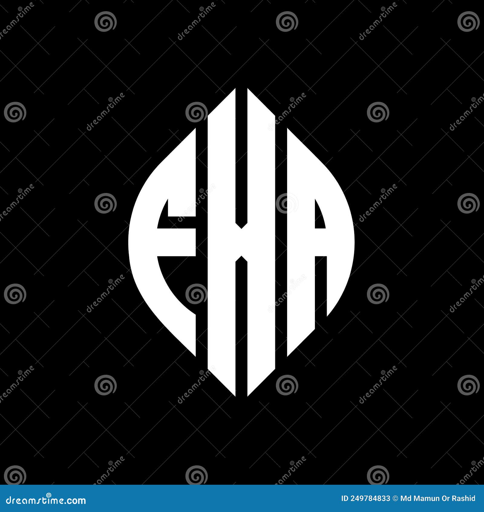 fxa circle letter logo  with circle and ellipse . fxa ellipse letters with typographic style. the three initials form a