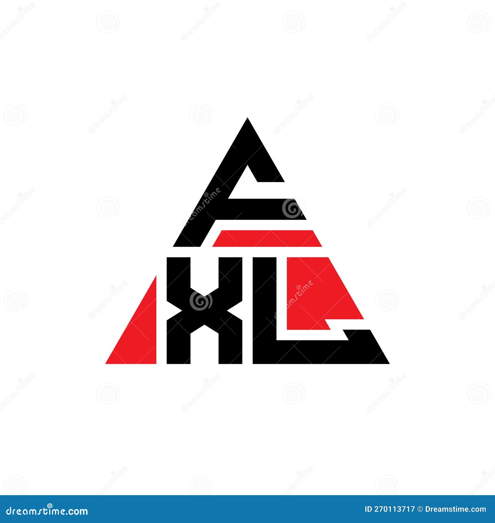fxl triangle letter logo  with triangle . fxl triangle logo  monogram. fxl triangle  logo template with red