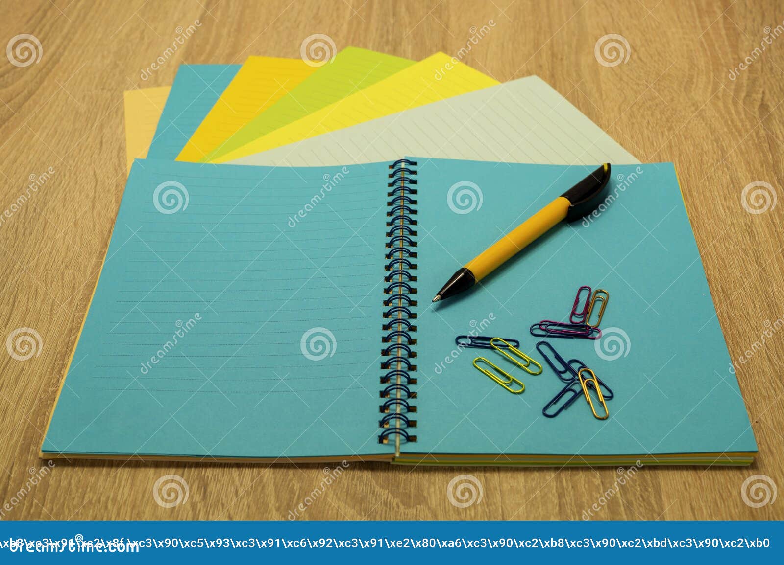 FärgNotepad. Anteckningsbok med kulöra ark, pennan och gemmar
