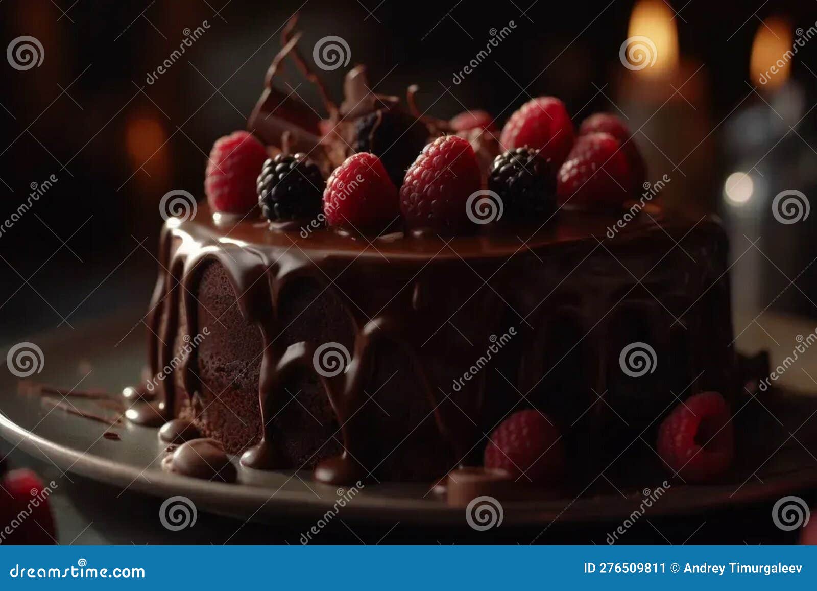 Succulent gâteau truffé au chocolat et aux framboises