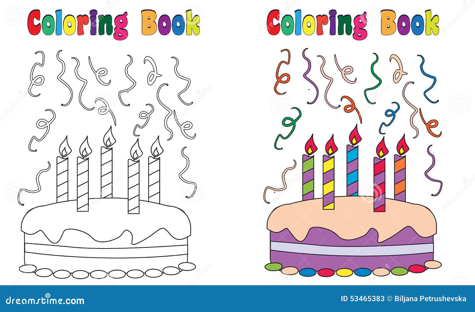 G¢teau d anniversaire de livre de coloriage