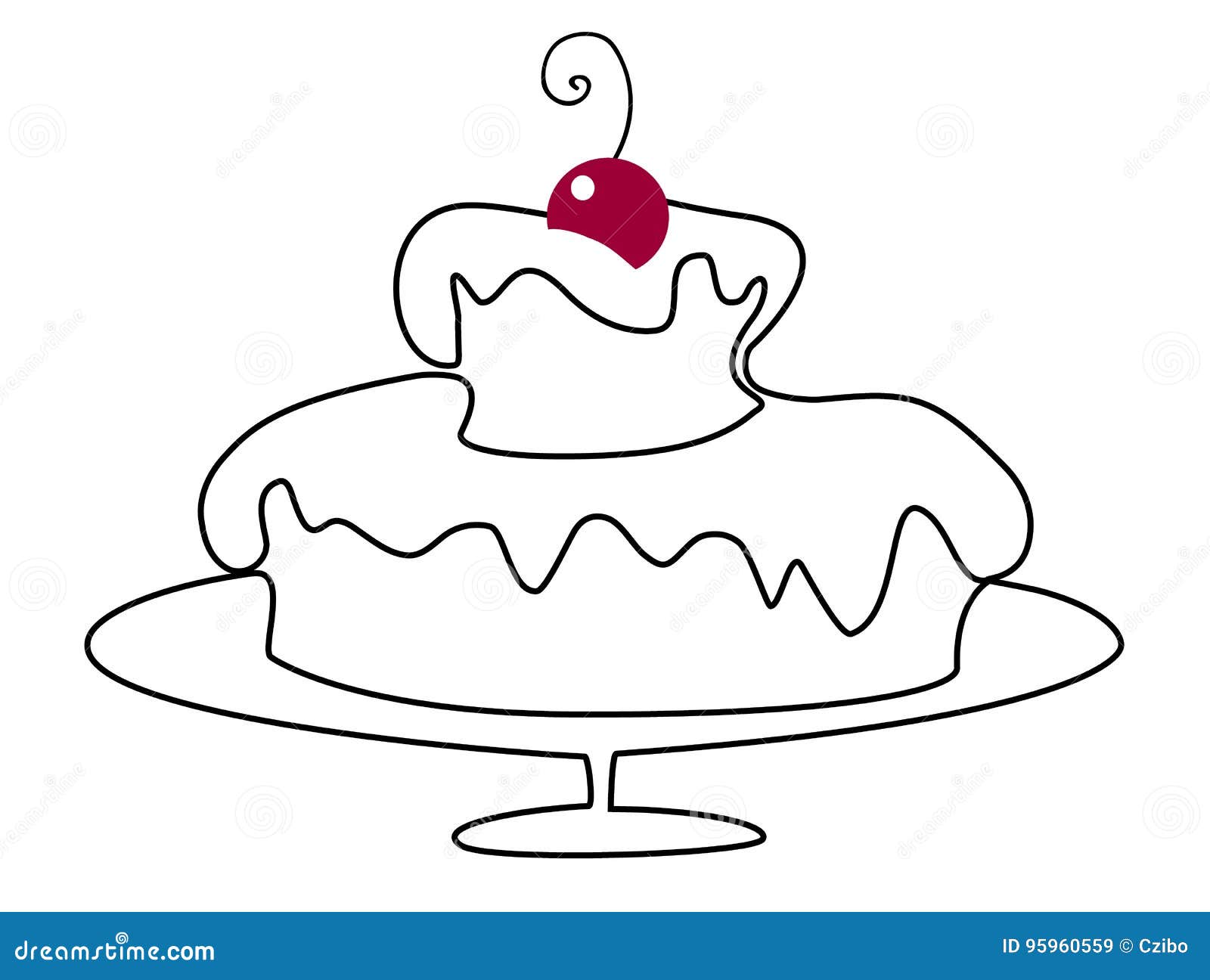 Gâteau Danniversaire De Vacances Illustration De Vecteur