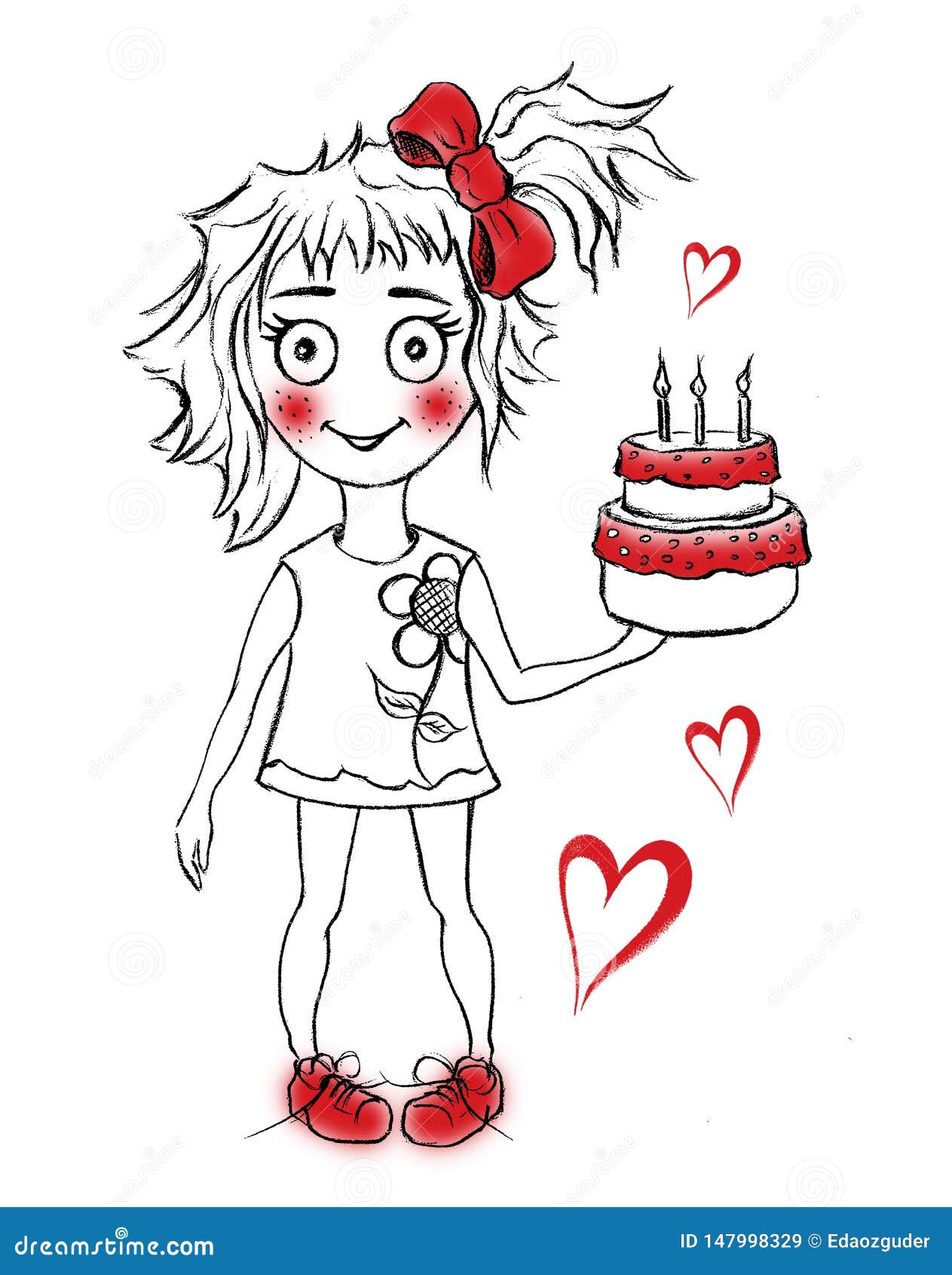 Gateau D Anniversaire Mignon Avec La Fille Illustration Stock Illustration Du Comique Enfant Gateau D Anniversaire Mignon Avec La Fille Illustration Stock Illustration Du Comique Enfant