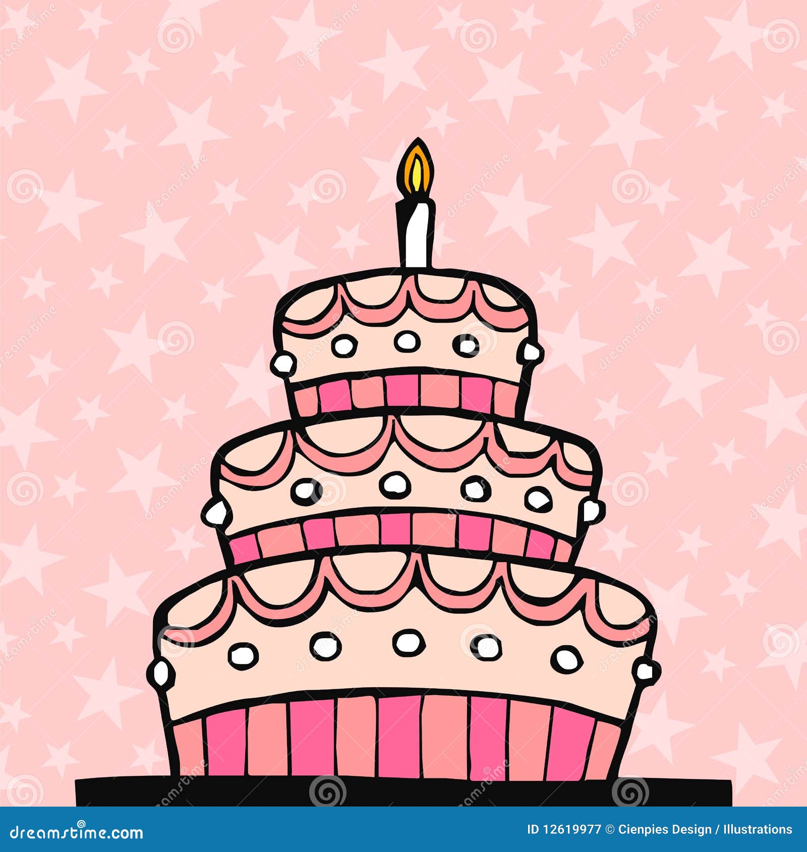 Gateau D Anniversaire Rose Illustration De Vecteur Illustration Du Objet