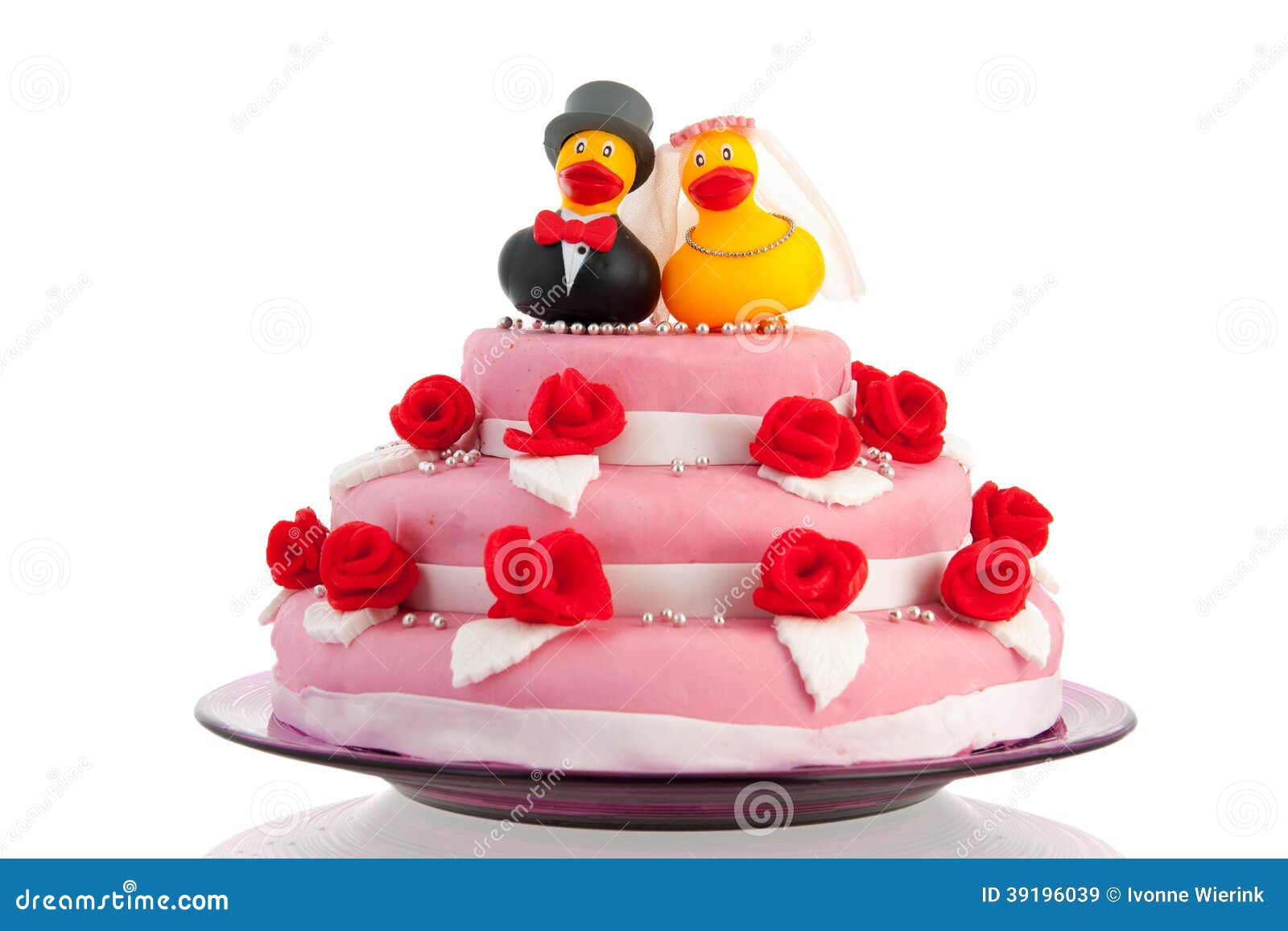 Gateau De Mariage Avec Les Canards Droles De Couples Image Stock Image Du Self Plaque