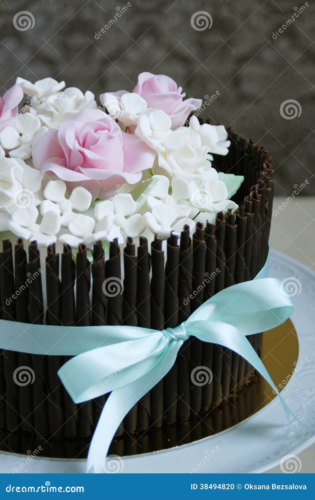 Gateau Magnifique Photo Stock Image Du Rose Fete Bande