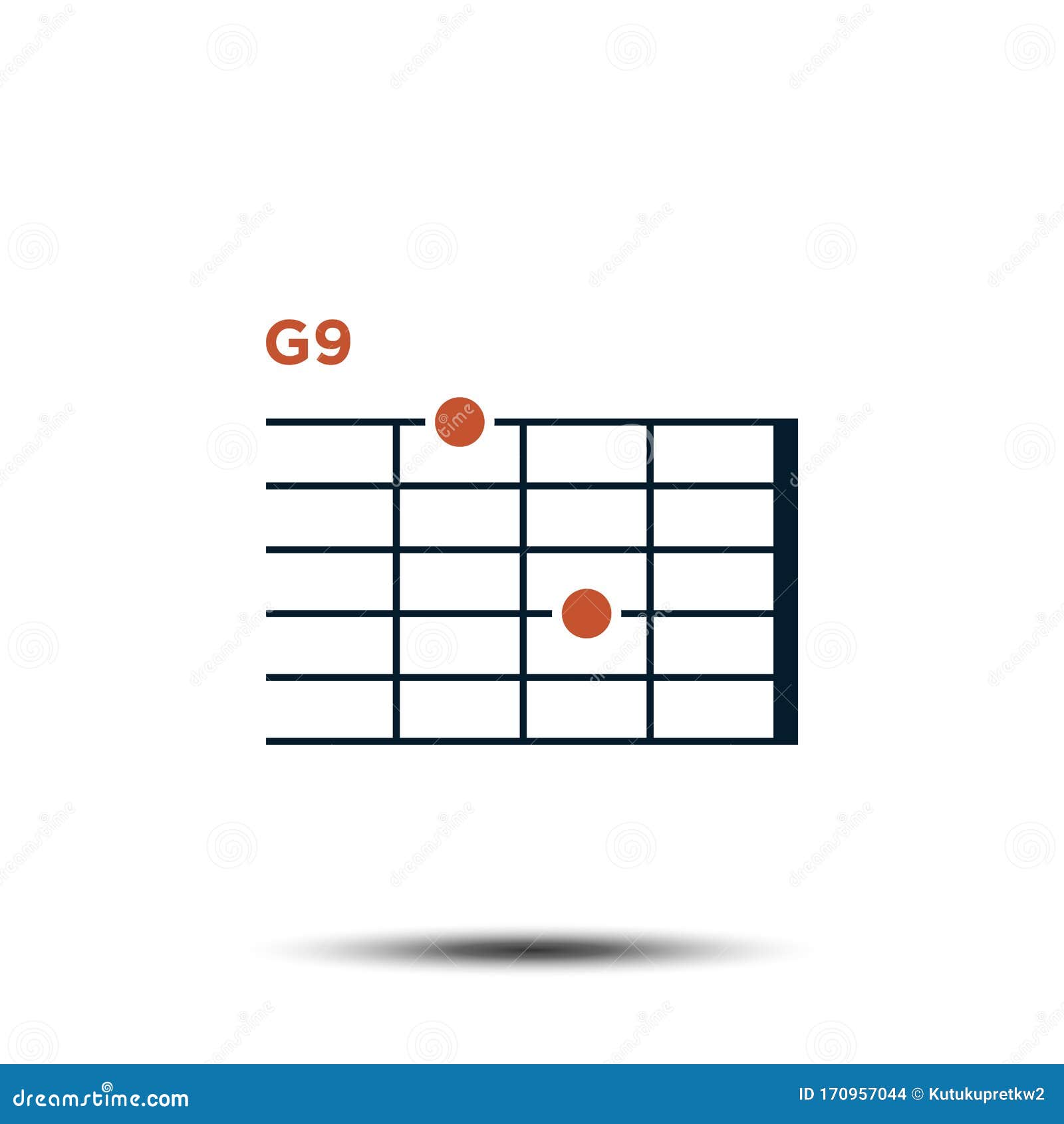 G9, Basic Guitar Chord Chart Icon Vector Template Stock Vector Illustration of lesson, open