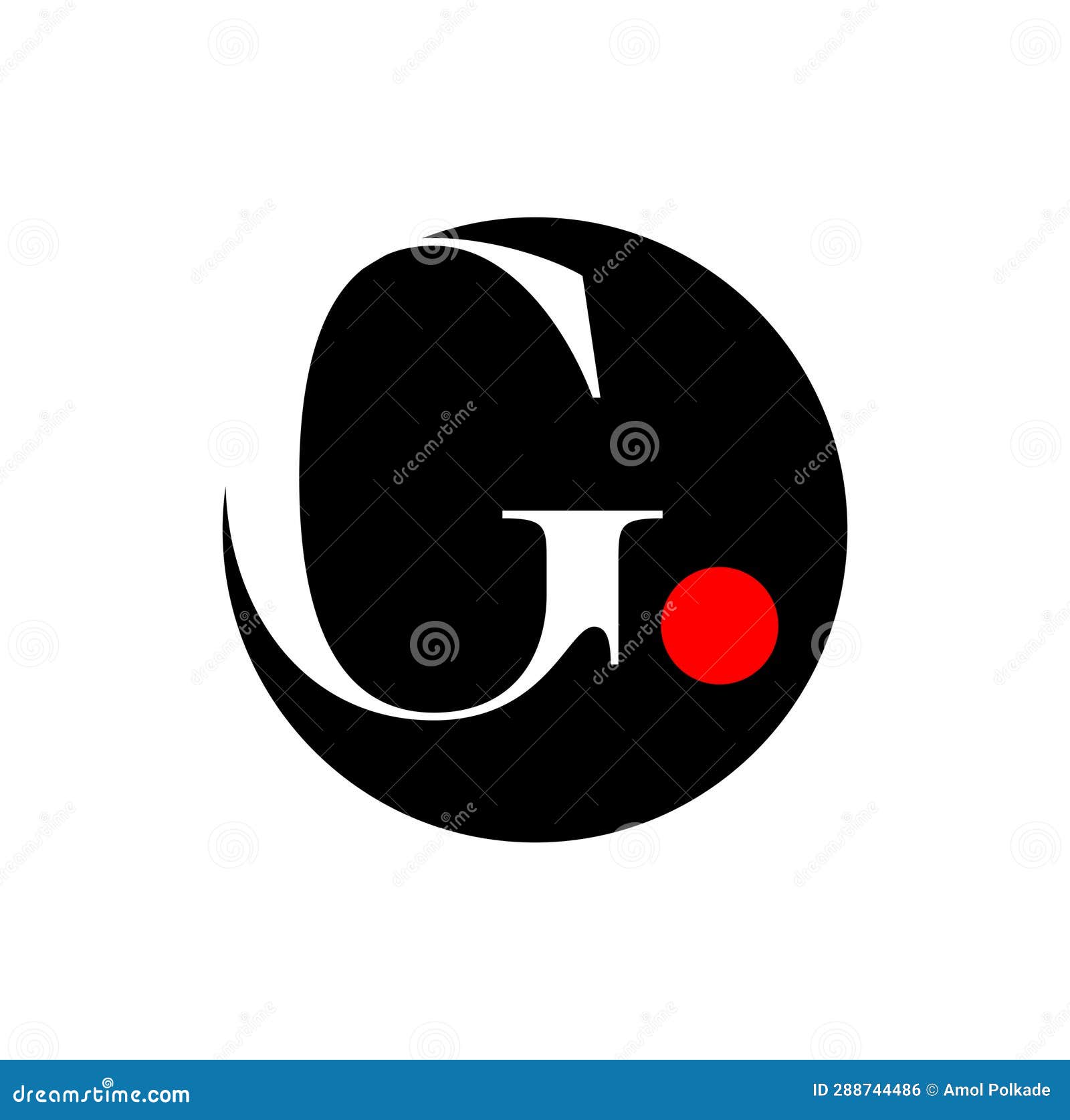 G Brand Name Initial Letters Icon with Round Shape Stock Vector