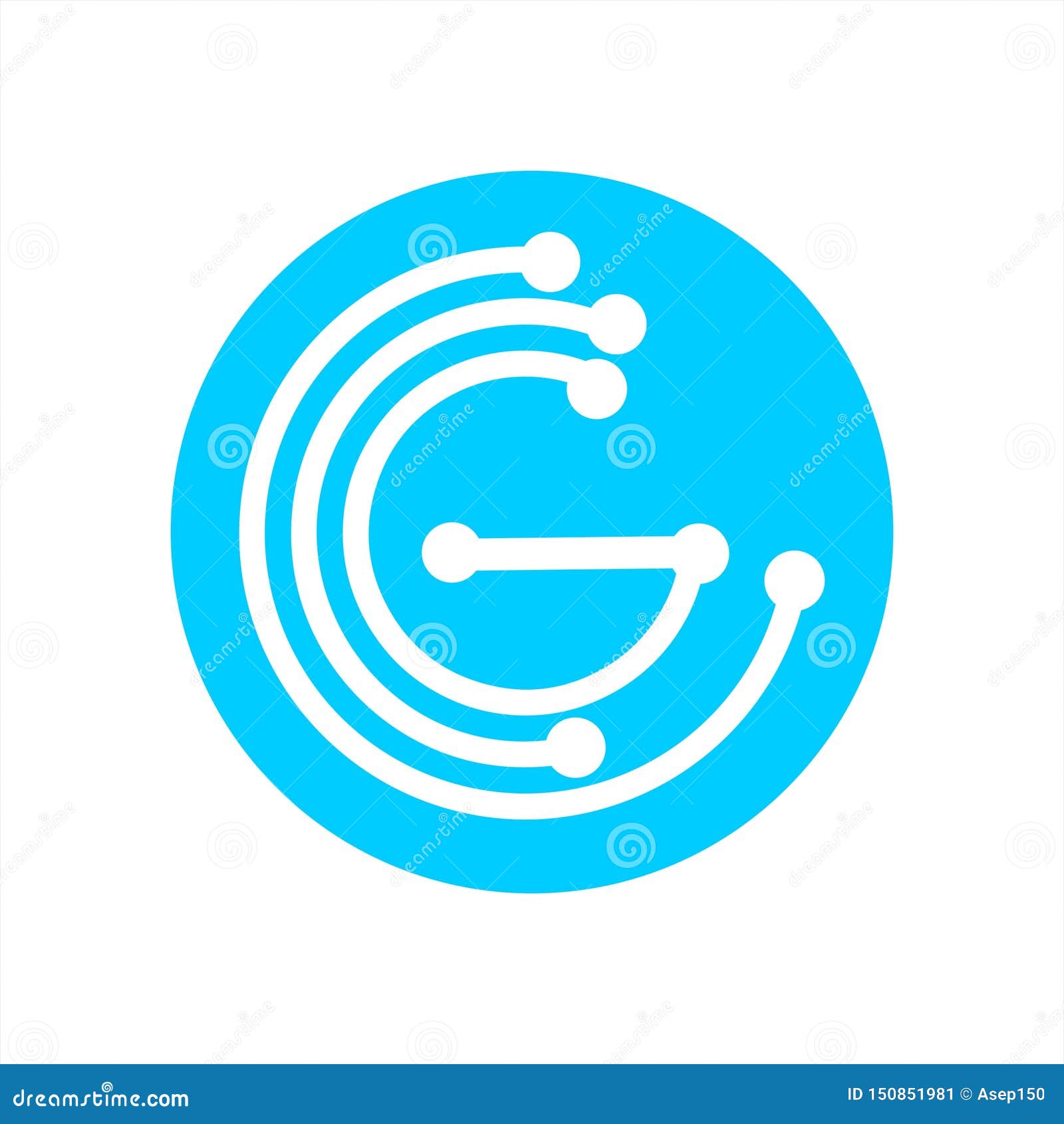 g, ccg, cg initials geometric network line logo