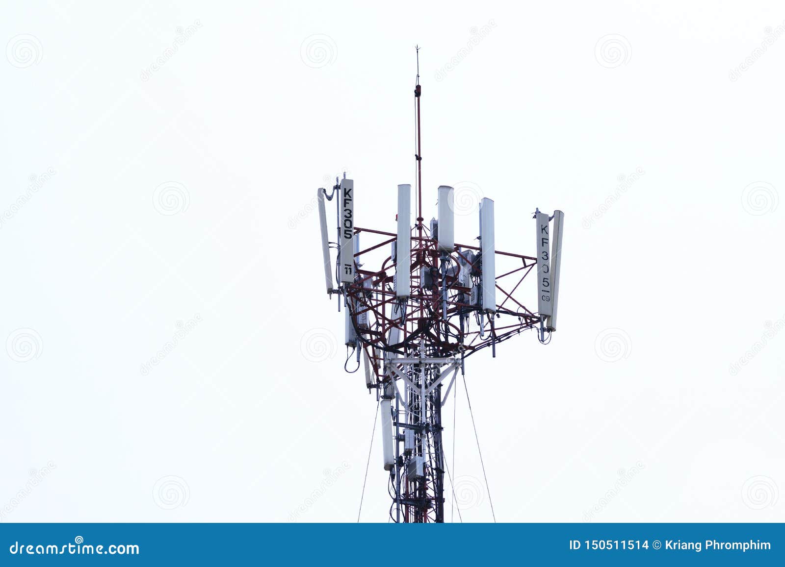 Telecommunication Tower. Wireless Communication Antenna Transmitter ...