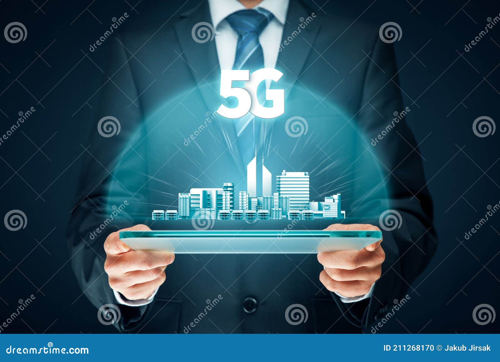 5g internet connection digital tablet concept