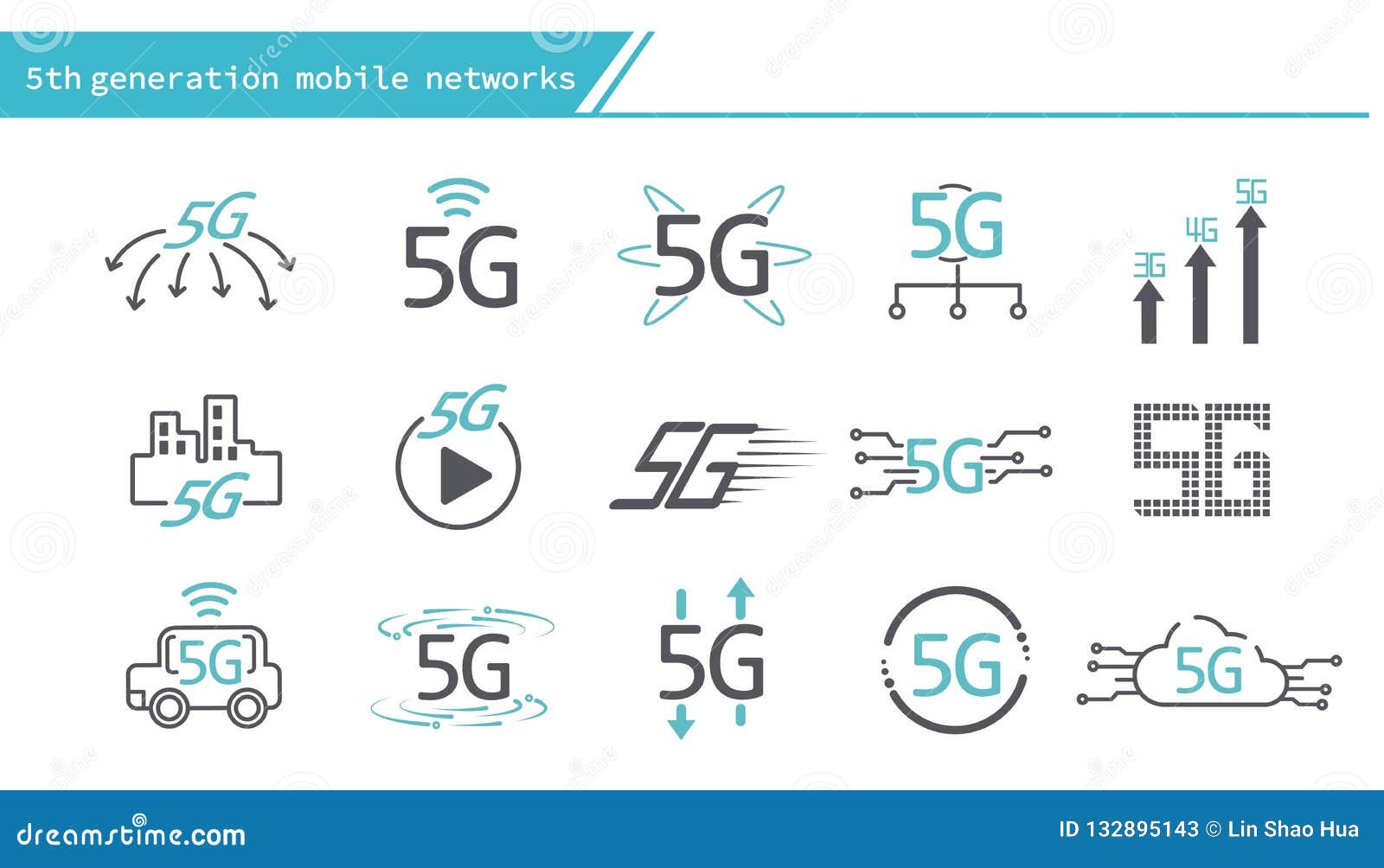 5G Mobile Networks Concept Icon Stock Vector Illustration of cloud