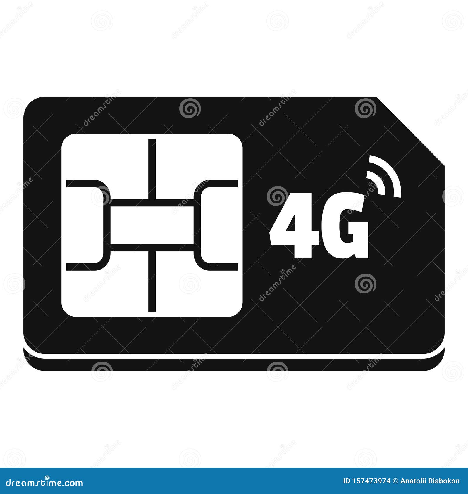4g sim card icon simple style stock vector illustration