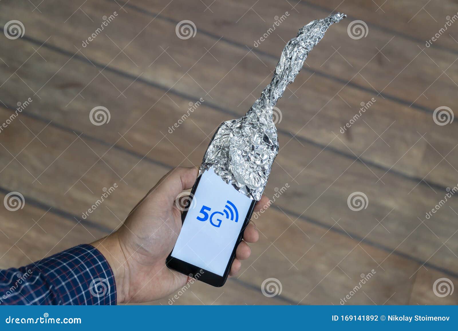 5g Smartphone With Aluminum Foil Antenna Stock Photo Image of digital