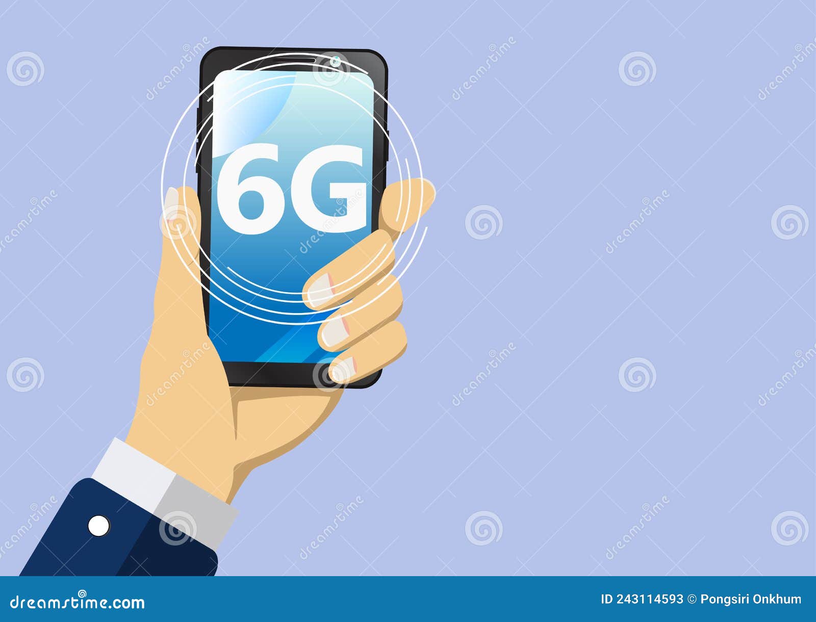 6G Technology Concept. Hand Using Mobile daily Life, Smartphone with