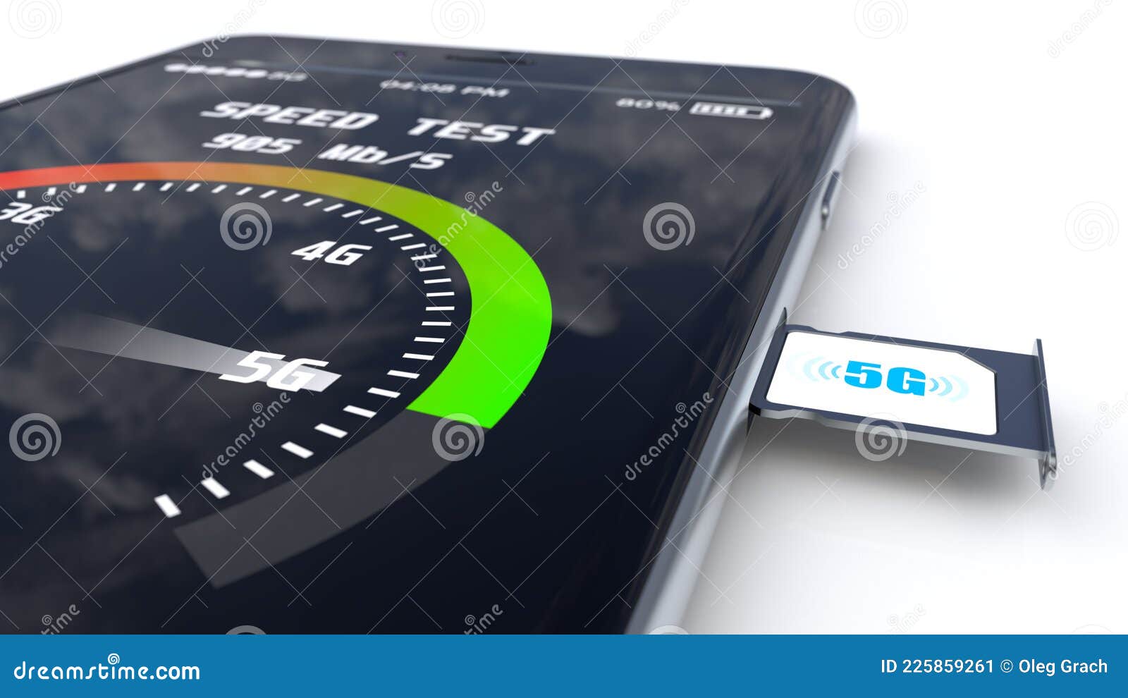 5g Network Sim Card and Connection Speed Test Stock