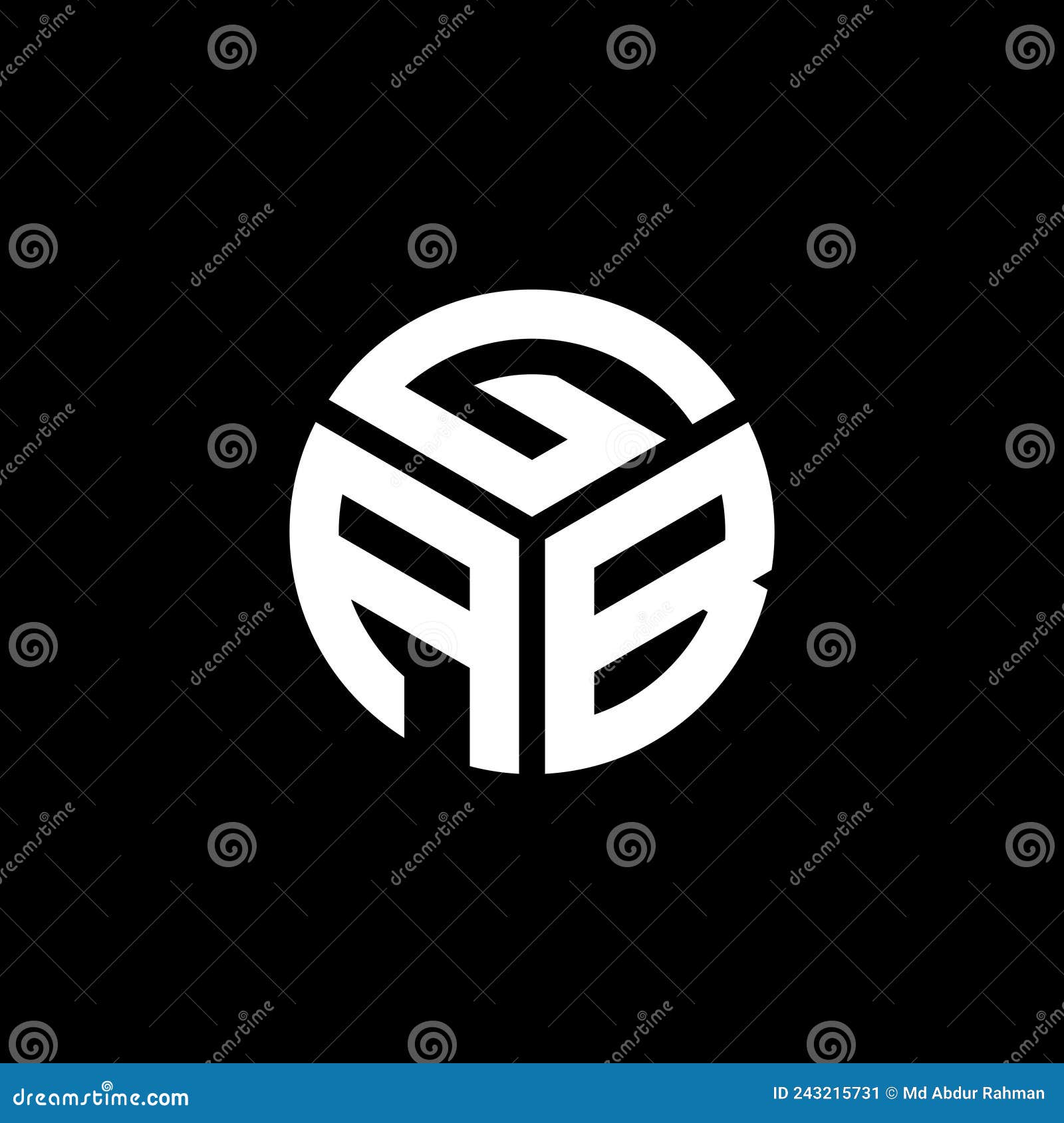 gab letter logo  on black background. gab creative initials letter logo concept. gab letter 