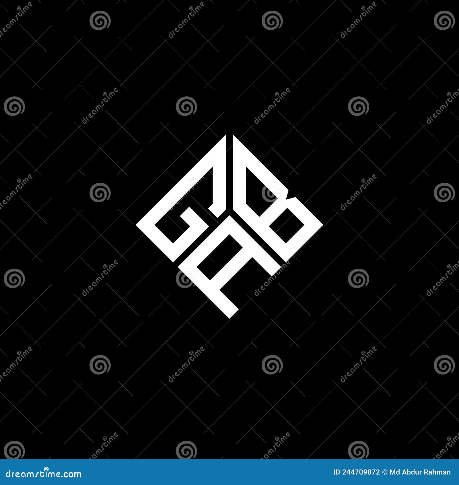 gab letter logo  on black background. gab creative initials letter logo concept. gab letter 