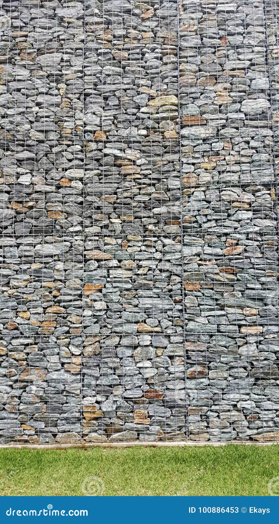 Gabion Retaining Wall with Mesh Wire Stone Basket Stock Image Image