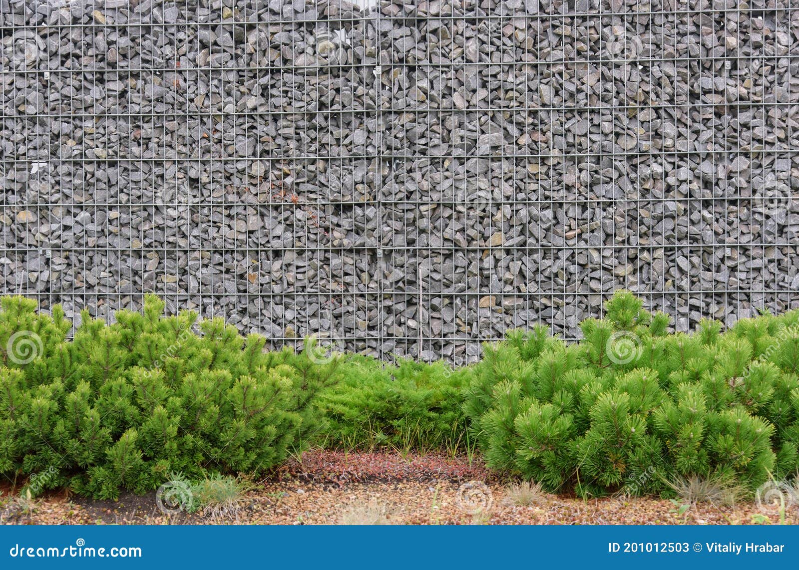 Gabion stone fence stock image. Image of construction 201012503
