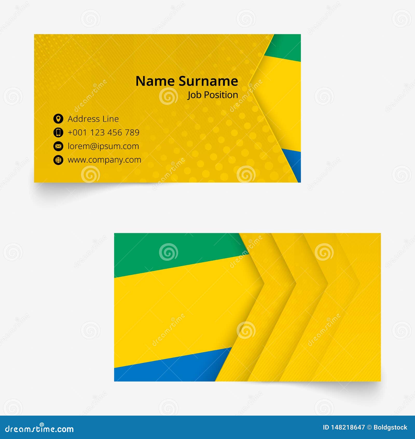 gabon flag business card, standard size 90x50 mm business card template