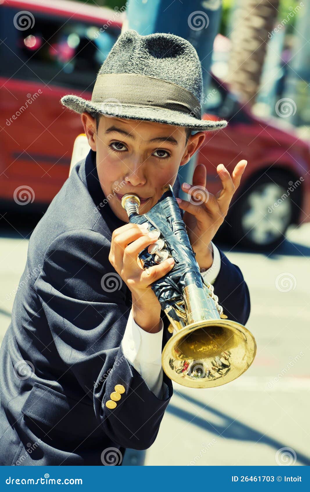 Gabriel Angelo, Trumpet Player, Street Performer Editorial Stock Photo