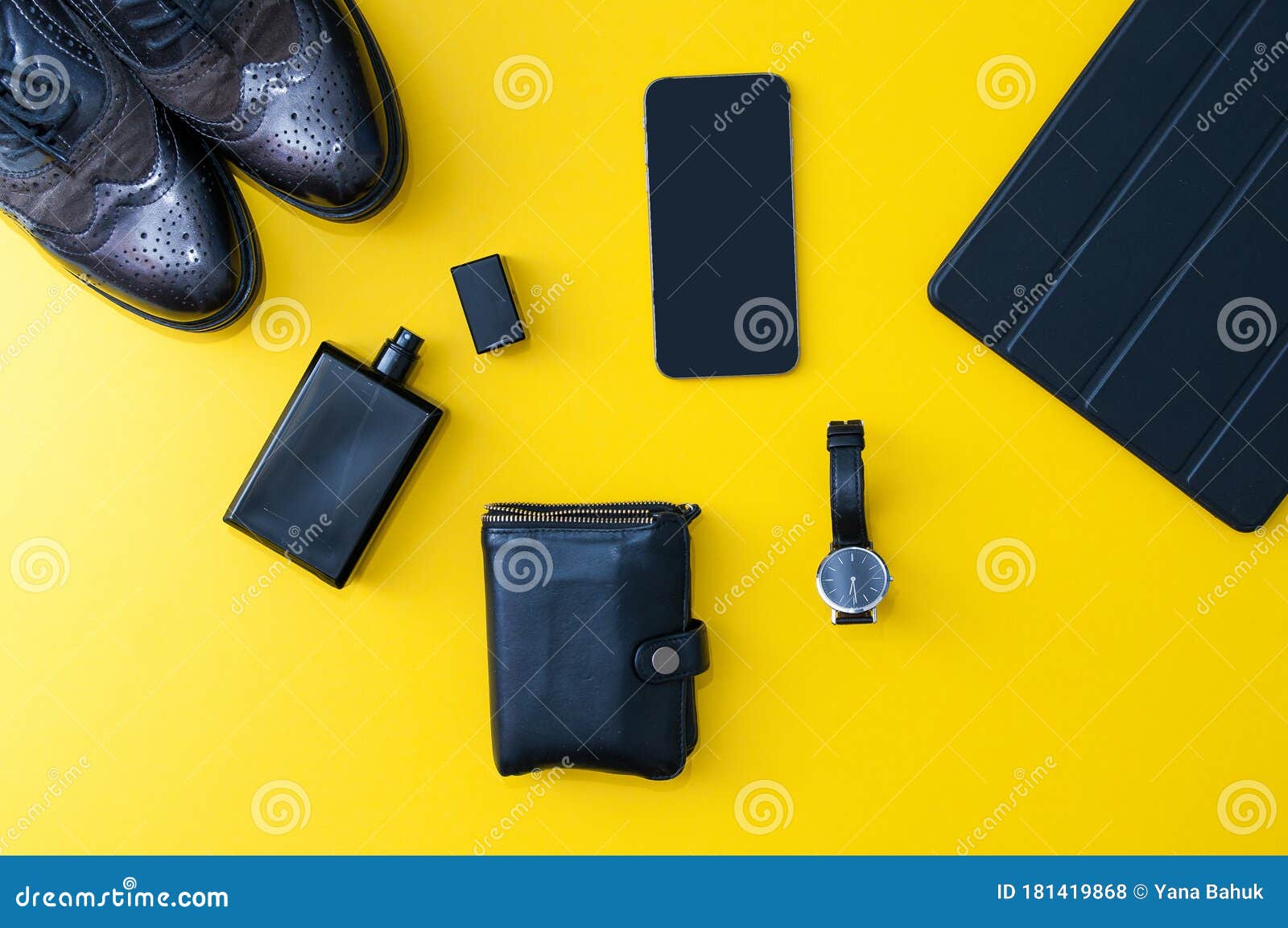 Gadgets and Accessories for Men on Wooden Background. Fashionable Menâ€™s  Accessories and Clothing Stock Photo - Image of device, overhead: 181419868