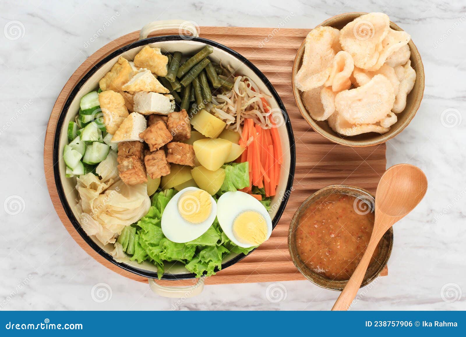 Gado Gado Indonesian Salad with Peanut Sauce Stock Photo Image of