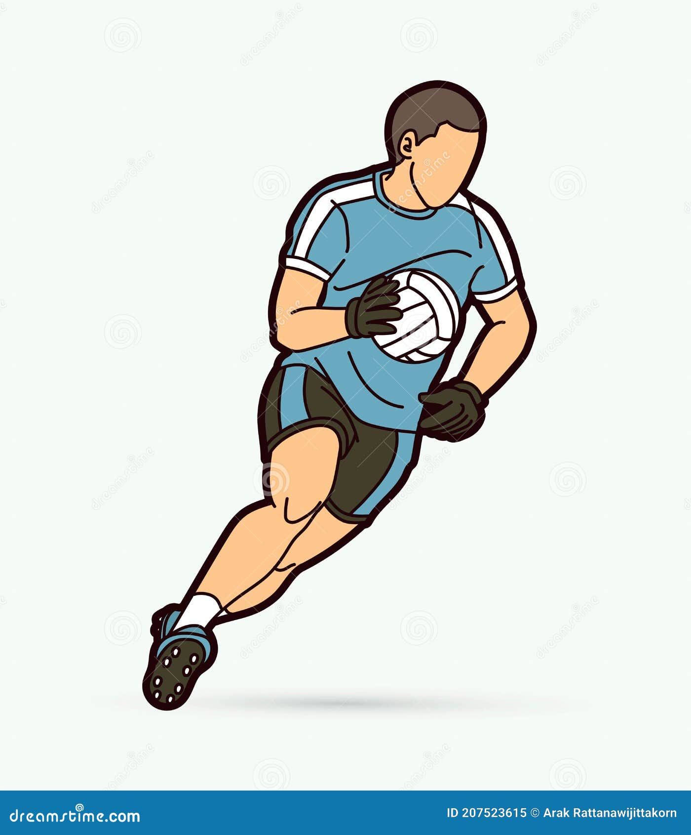 gaelic football male player cartoon graphic .