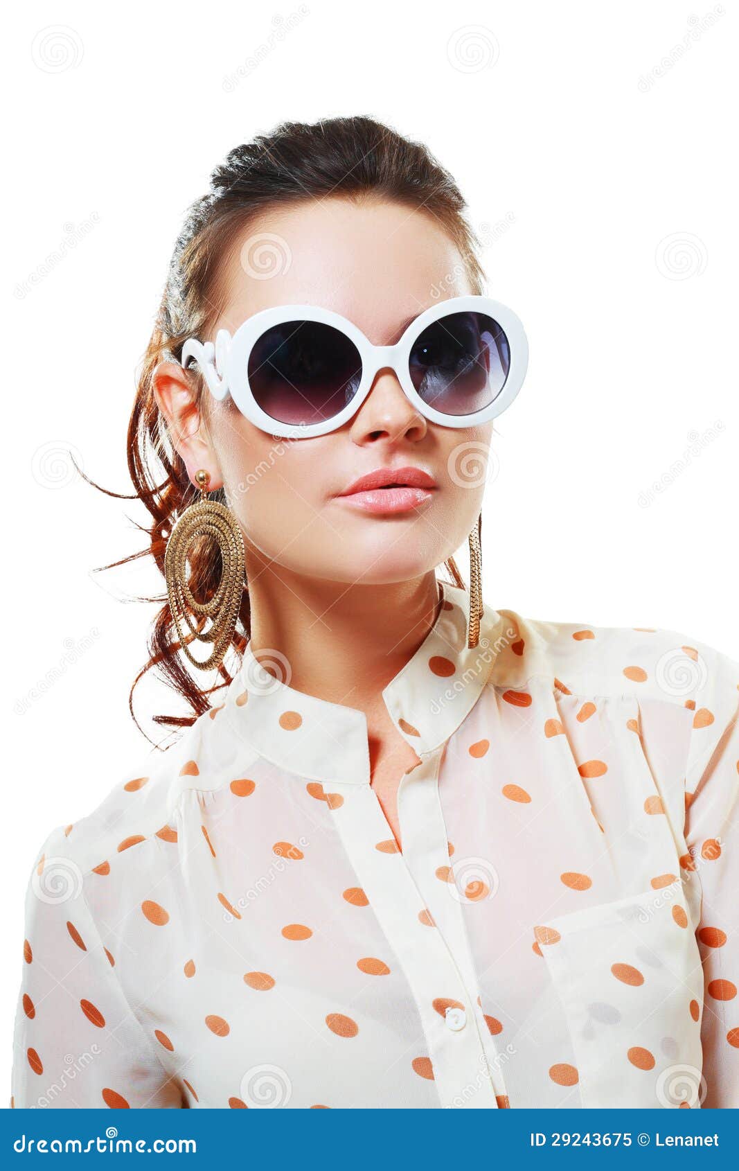 Desilusión Mexico Madurar Gafas De Sol Blancas Que Desgastan De La Mujer Imagen de archivo - Imagen  de pelo, sensual: 29243675