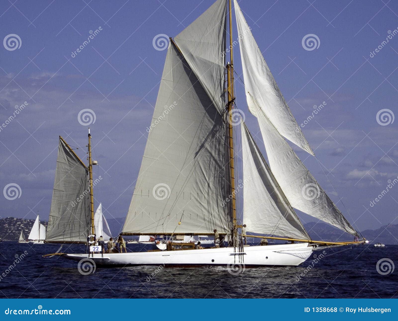 Gaff Rigged Yacht Royalty Free Stock Photos - Image: 1358668