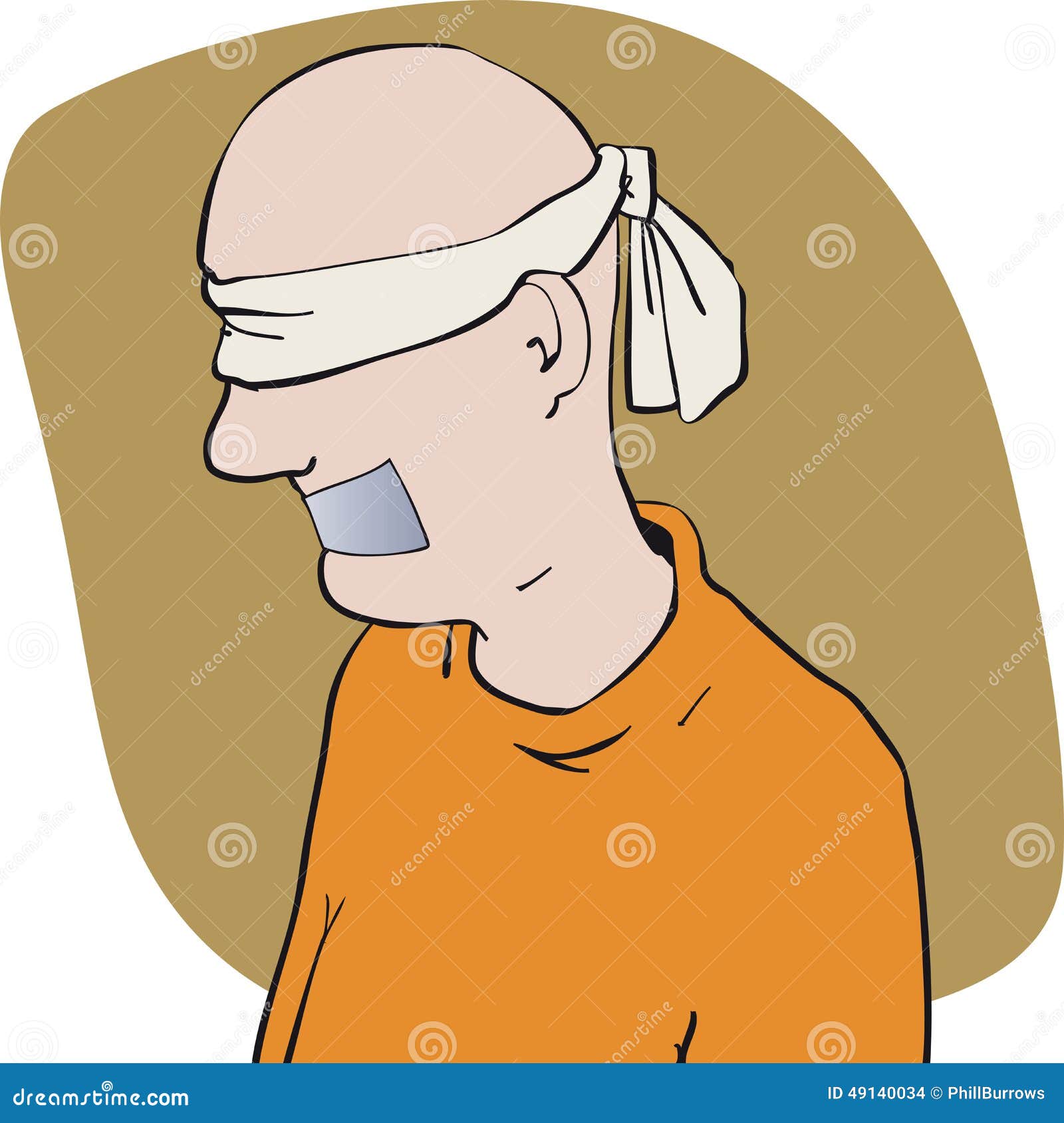 Blindfolded cartoon man Royalty Free Vector Image