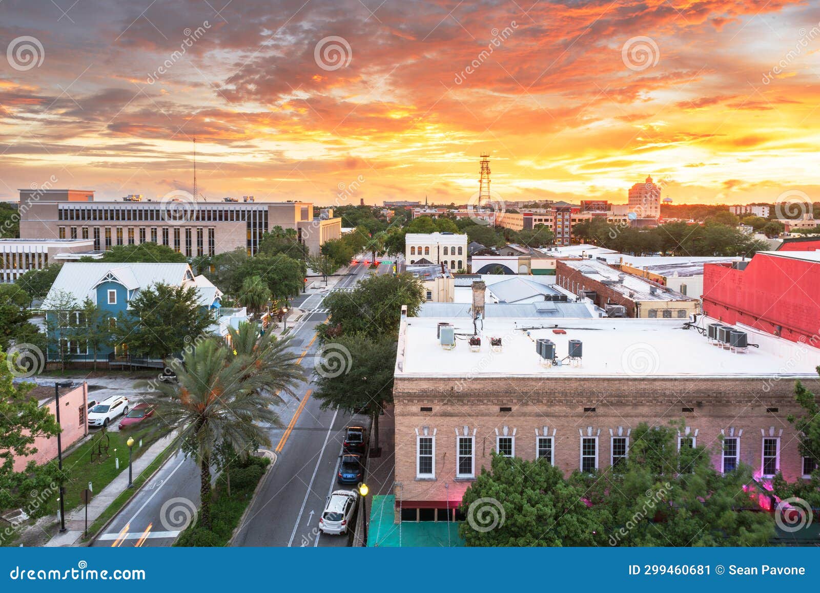 Gainesville, Florida, USA Downtown Cityscape Stock Image - Image of